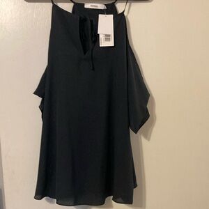 NWT JustFab Black open shoulder Blouse.  XXL.